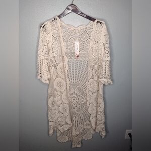 Gleamiss Crotcheted Cover Kimono One Size Beach Bohemian Boho Festival A8